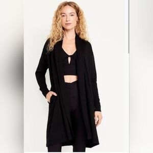 Old Navy Black Open-Front Long Cardigan